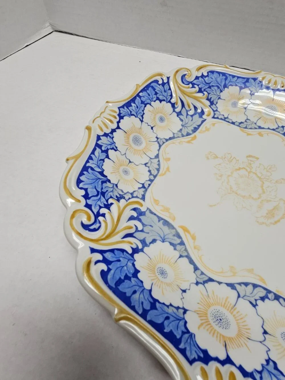 Vintage Antique Schwarzenhammer Bavaria Germany Porcelain Plate Scalloped Rim